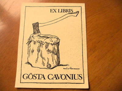 Tkkanen Henik exlibris Gösta Cavonius * 9x7cm