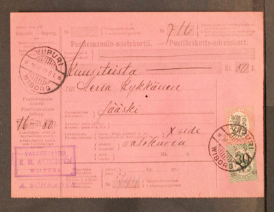 # 23388 # Pe.osoitus x-side Viipuri > Jääski - 1921