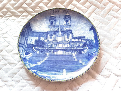 Italia Rooma lautanen Espanjalaiset portaat halkais. 19,8 cm