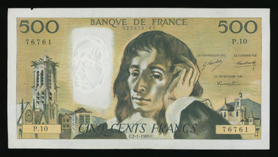 Ranska 500 Francs 2.1.1969.C, P156a F