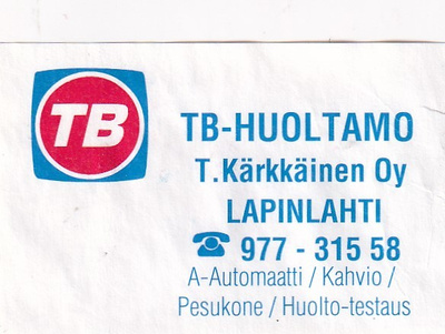 Lapinlahti, TB - Huoltamo T. Kärkkäinen Oy  Teboil   2/15