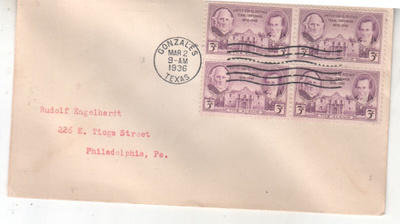 USA FDC 1936 The 100th Anniversary of the State of Texas