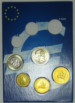 2001 MONACO 10c- 2 euro kansiossa