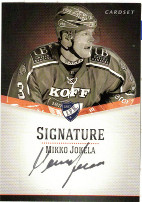 2012-13 Cardset MIKKO JOKELA HIFK Signature nimmarI