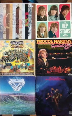 Legendaarisien bändien vinyyli LP-levyjä 1960-1980 luvuilta