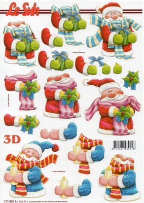 3D °°JOULUPUKKI...LAHJA, KYNTTILÄ ym.°° /Le Suh