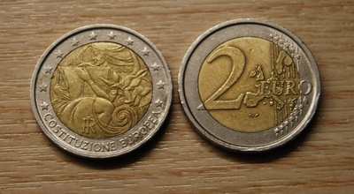 Italia 2 € 2005 Euroopan perustuslakisopimus