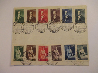 FDC 31.12.1941 Presidentti Risto Ryti ja C.G.E.Mannerheim.