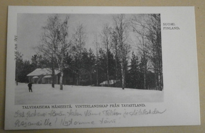 Häme, talvimaisema Hämeestä (Teisko/Lielahti), mv pk, k. k-k