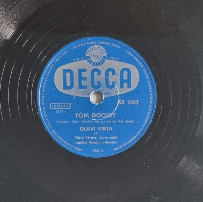 Savikiekko 1959 - Olavi Virta - Decca SD 5462