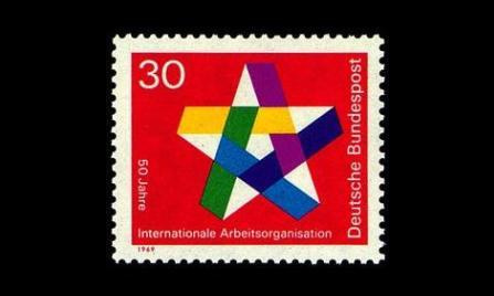 Saksa 582 ** Kansainvälinen työjärjestö 50v (1969)