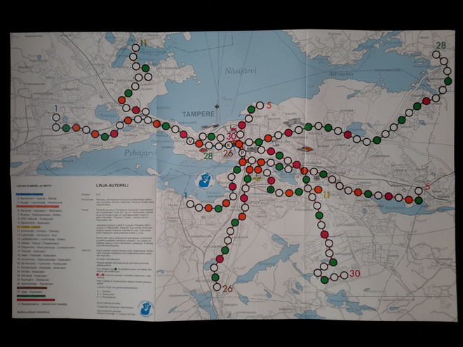 Tampereen linja-auto reitit lautapeli