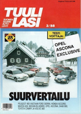 Opel Ascona vertailutesti -esite, 1988