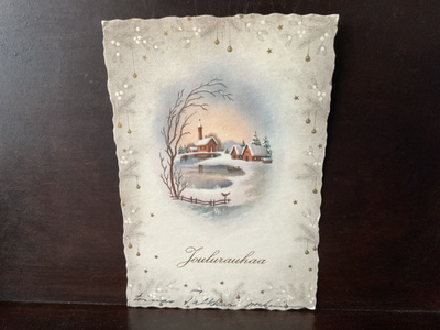 Postikortti Hyvää joulua! 1958