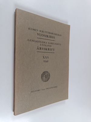 Suomen sukututkimusseuran vuosikirja XXV 1941