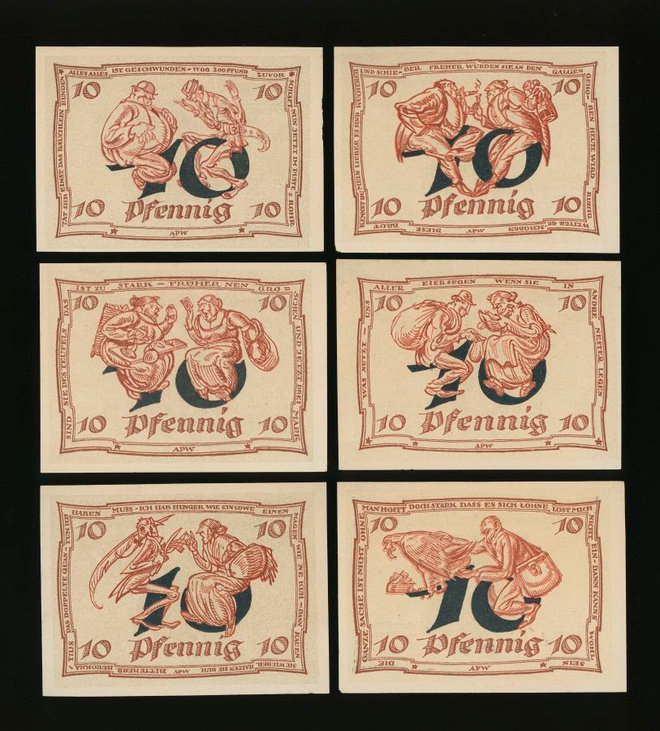 Saksa Notgeld 6 x 10 Pfennig, Arnstadt 1921