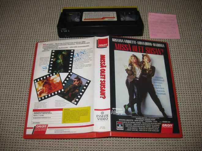 Missä Olet Susan? -VHS (FIx, Esselte Video, Madonna, 1985)