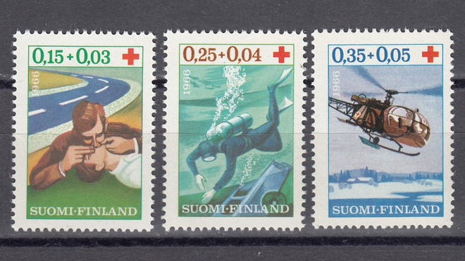 1966 Lape 608 - 610 Punainen Risti **