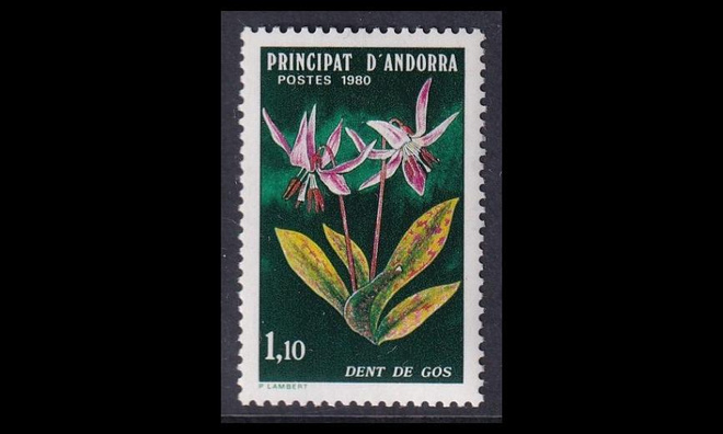 Andorra Fr 308 ** Luonnonsuojelu kukka (1980)