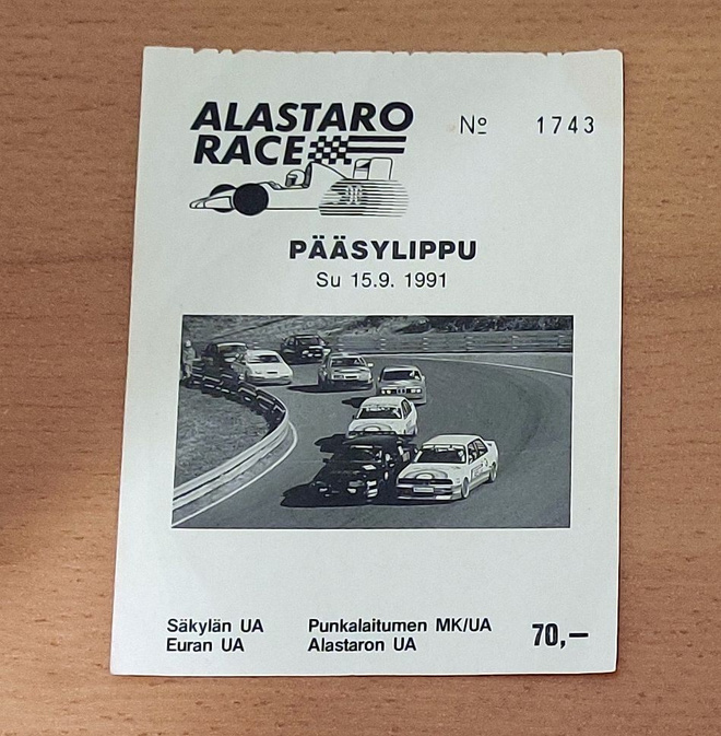 Alastaro Race 1991 pääsylippu - Mika Häkkinen
