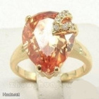 14 .. 10k Kulta Lady's Champagne Sapphire .. Sormus - pikkukuva 5