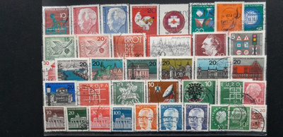 SAKSA VANHEMPAA n.1960-luku LEIMATTUJA postimerkkejä 38 kpl