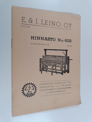 E. & J. Leino Oy hinnasto n:o 628 huhtikuulla 1952