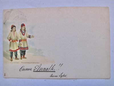 VANHA Postikortti Muinaissuomalainen Kansallispuku 1901