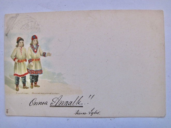 VANHA Postikortti Muinaissuomalainen Kansallispuku 1901