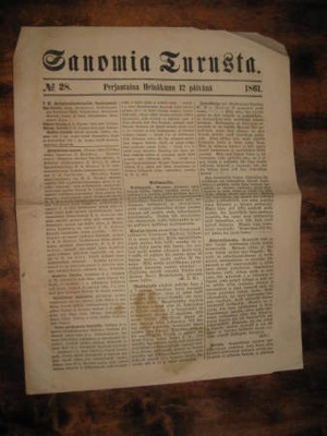 Sanomalehti : Sanomia Turusta 12.7.1861
