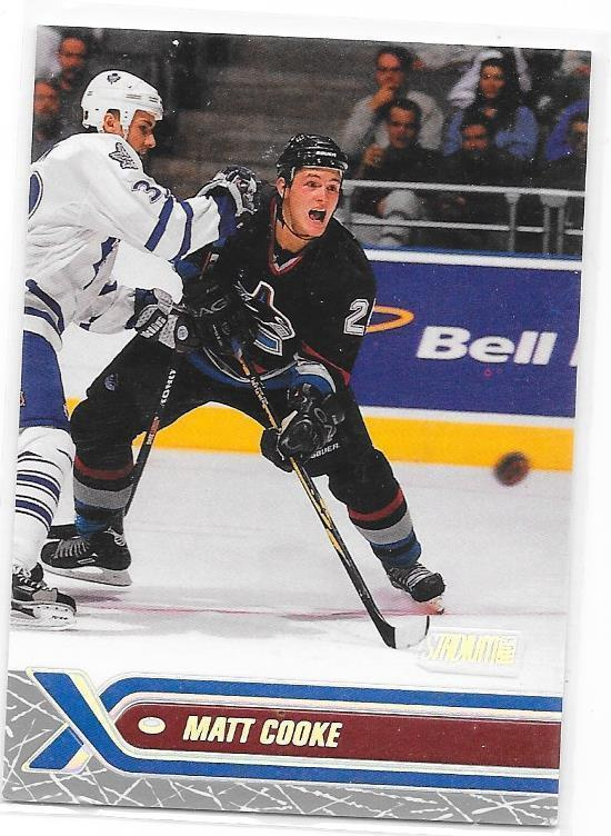 2000-01 Stadium Club #192 Matt Cooke Vancouver Canucks