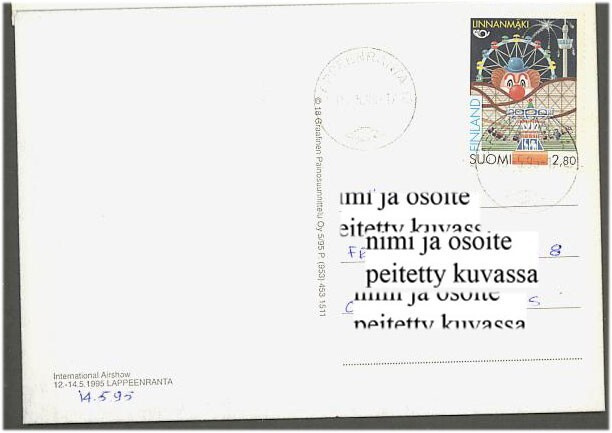 1995 Linnanmäki postikortti