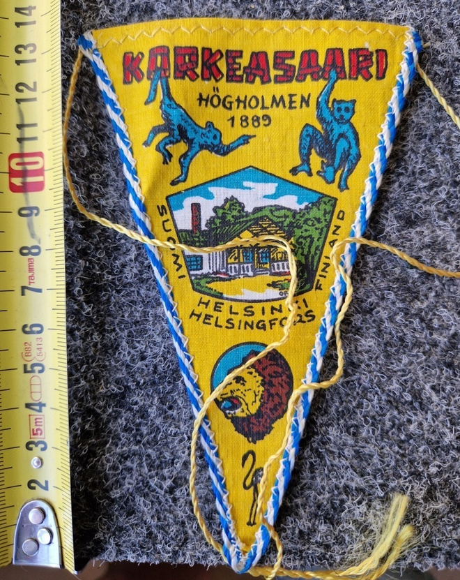 Korkeasaari vintage pieni matkamuisto viiri