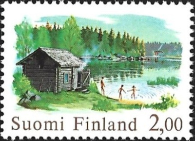 1977 Kuvamerkki Sauna 2,00 paperi yX ** LaPe 809 d)