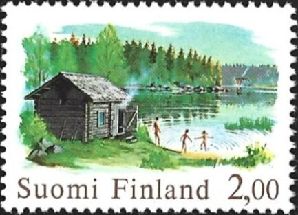 1977 Kuvamerkki Sauna 2,00  paperi yX ** LaPe 809 d)