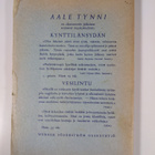 Aale Tynni : Lähde ja matkamies : runoja - pikkukuva 2