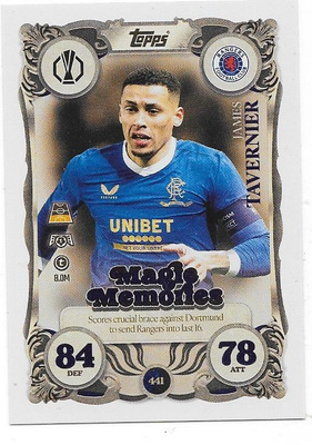 2025-26 Topps MA CHL Magic Memories #441 James Tavernier