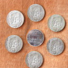 Hopeajuhlarahat 6 x Paasikivi 10mk + 10mk 1971 ilman H:ta - pikkukuva 1