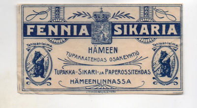 Tupakkaetiketti: Fennia Sikaria