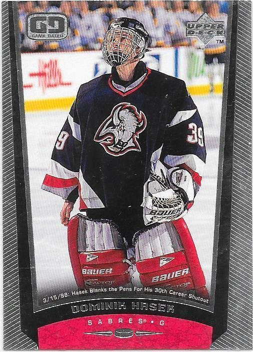 1998-99 Upper deck Game Dated #44 Dominik Hasek Buffalo MV