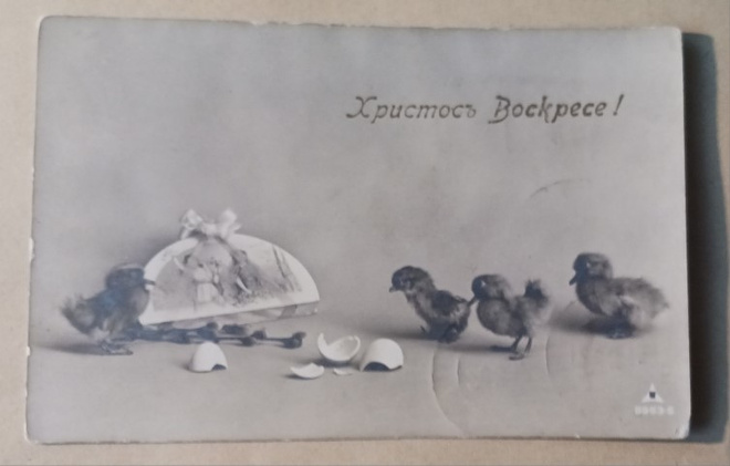 Tipuja kuoriutuu koristellusta jättimunasta, p. 1915