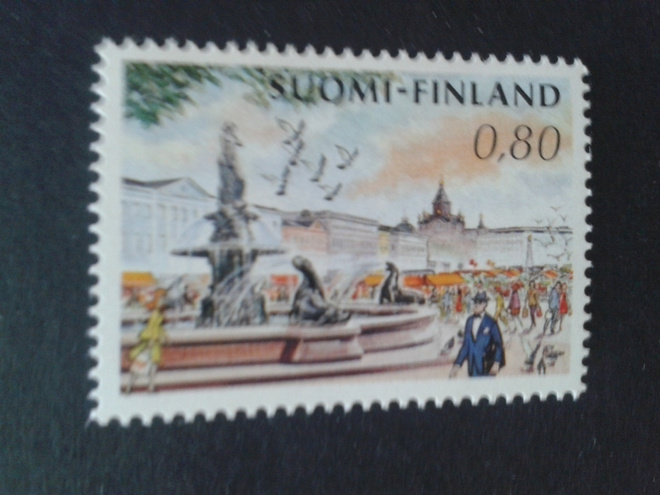 1976 yleismerkki helsingin kauppatori 0,8mk**