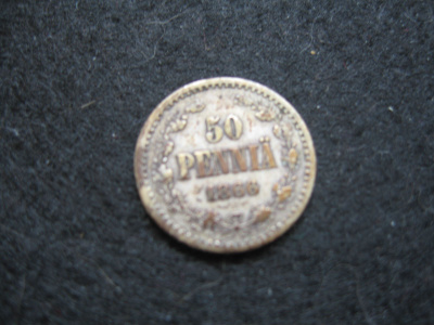 50 penniä 1866 - hopeaa