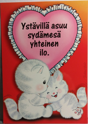 kortti ** Ansio Marleena Kissa tai pupu - eril. ystävälle
