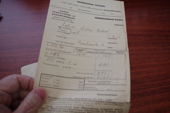 Kansaneläkemaksu vuodelta 1948