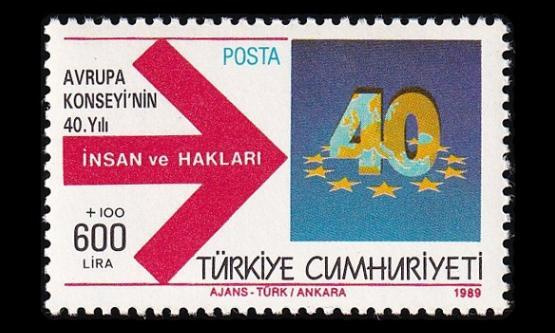 Turkki 2856 ** Euroopan neuvoston 40v (1989)