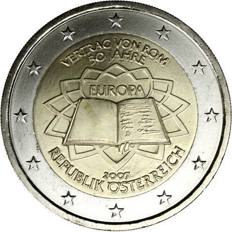 ITÄVALTA ERIKOISEURO 2 EUROA 2007 (ROOMAN SOPIMUS 50 V.) 