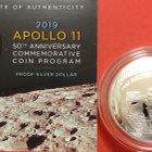 Apollo 11 silver Dollar 2019, moon landing 50 years. - pikkukuva 1