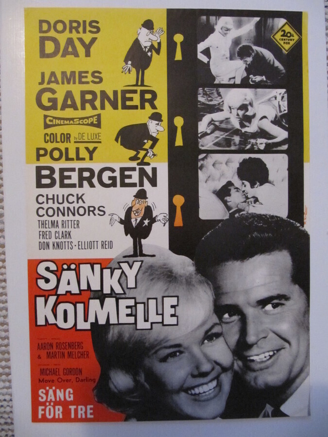 Sänky kolmelle Vanha Elokuvajuliste Doris Day