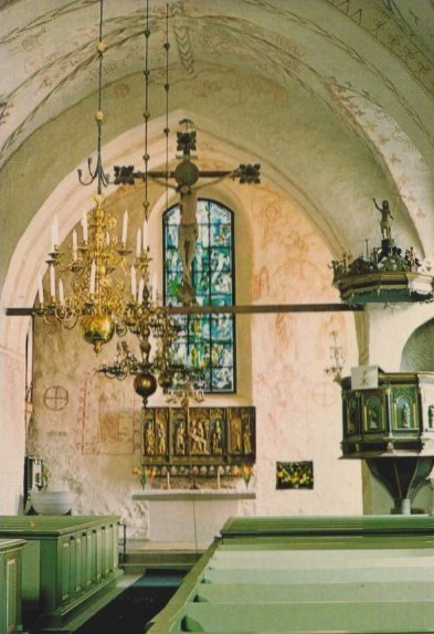 Finström: St. Mikaels kyrka - sisäkuva (Åland)